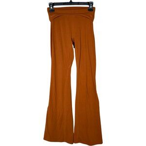 Alphalete Aura Foldover Flared Leggings in Root Brown Athleisure Neutral [AS IS]